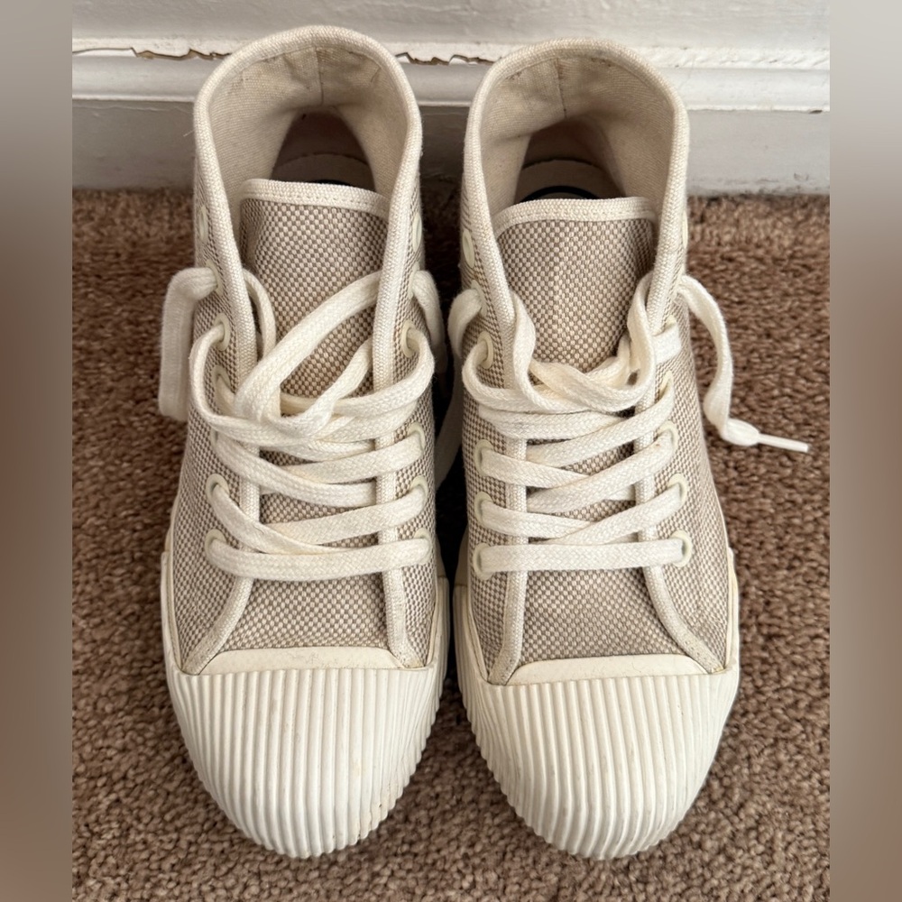 Tory Burch Cream High-Top Sneakers